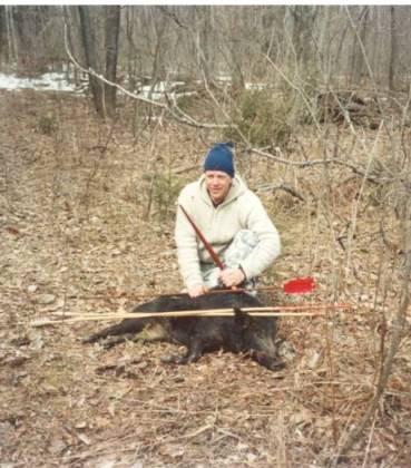 Atlatl Hunting Boar Kill by Len Riemersma