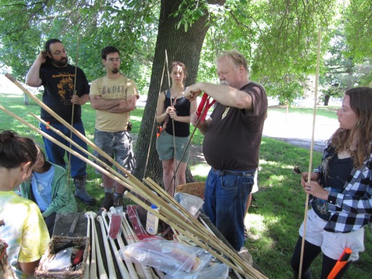 Bob Berg fletches a dart at a workshop. Our workshops have proven very popular. If you would like to inquire about a workshop, give us a call or contact us by email.